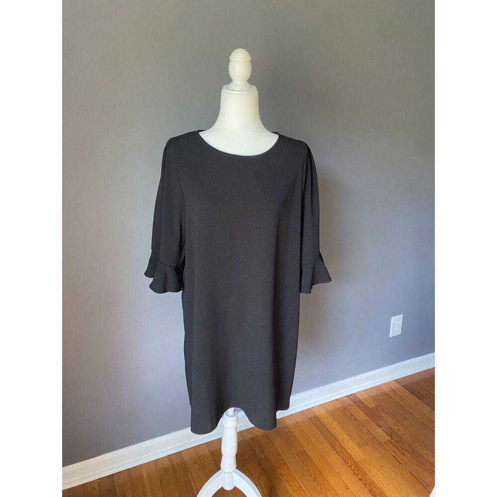 Red Lolly Black Bell Sleeve Dress Size M